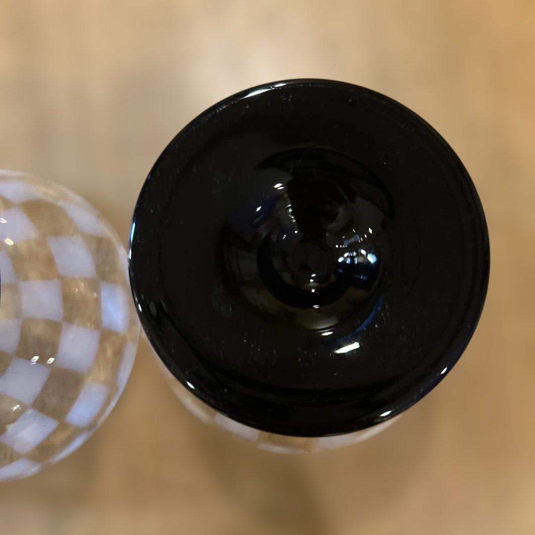 廣田硝子 大正浪漫硝子 氷コップ デザートカップ 水玉 乳白 和グラス二つ