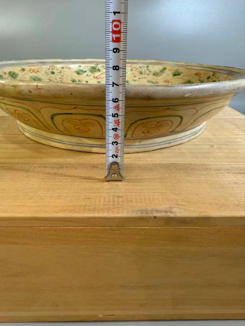 DT517 古陶磁器 安南 赤絵 皿 経33cm 古美術