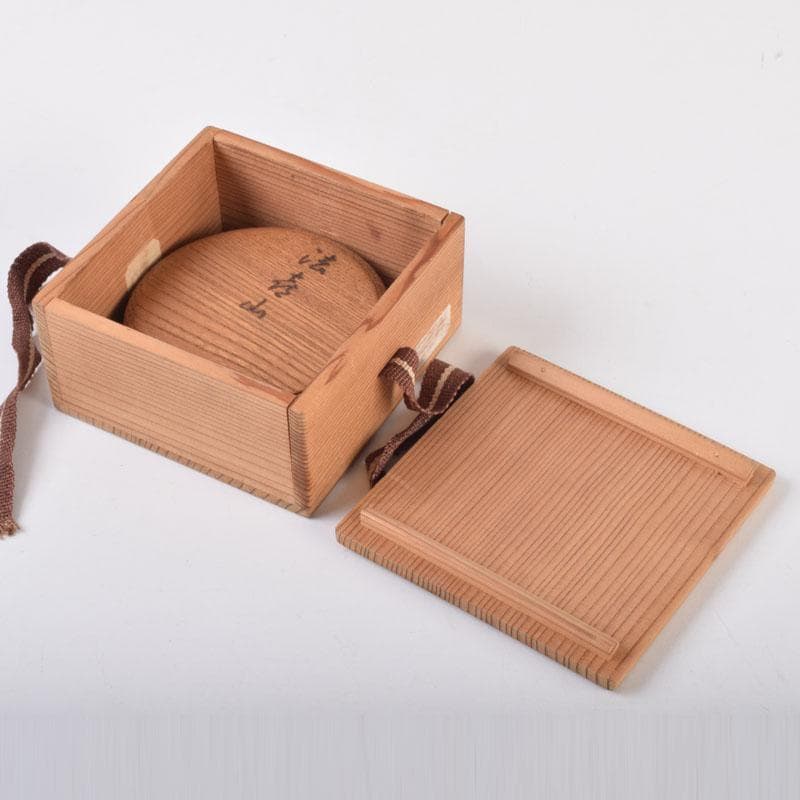 茶道具　欅製　ろくろ目　香合　在銘　共箱　V　8721