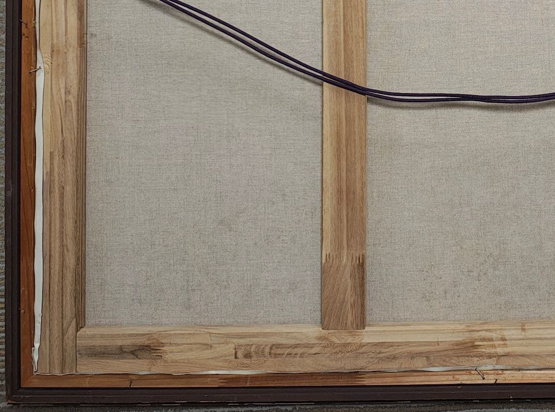 【送料込】F50号 額縁＆油彩画「日向灘」セット 公募展搬入用 裏板なし