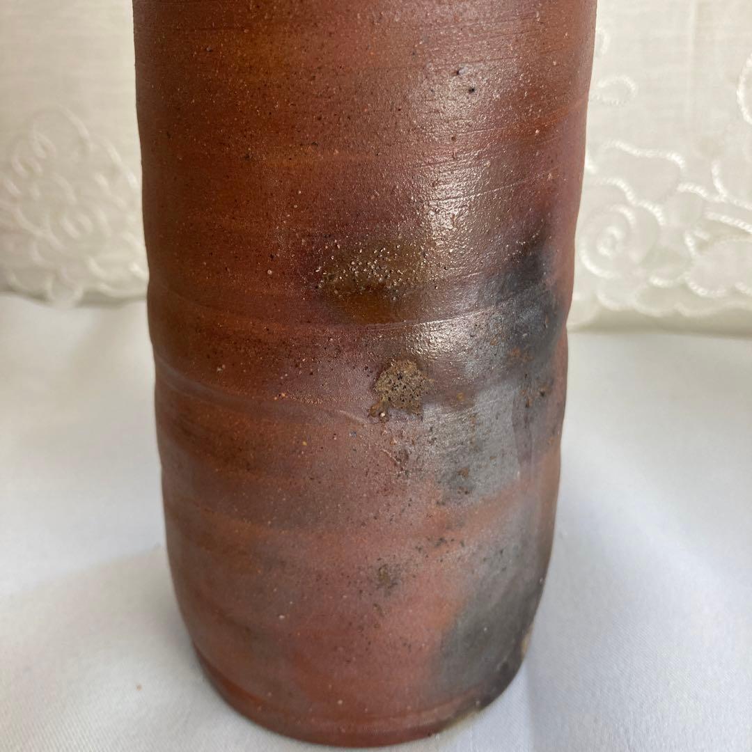 藤原雄作　人間国宝　備前焼　花入　　共箱