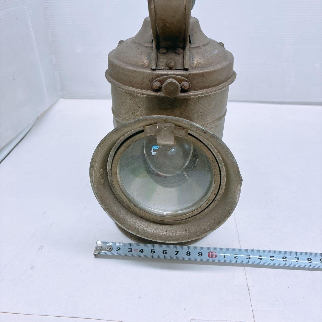 古い 鉄道用 カンテラ 合図灯 ランタン 金属製 レンズ付き 手持ち式 照明