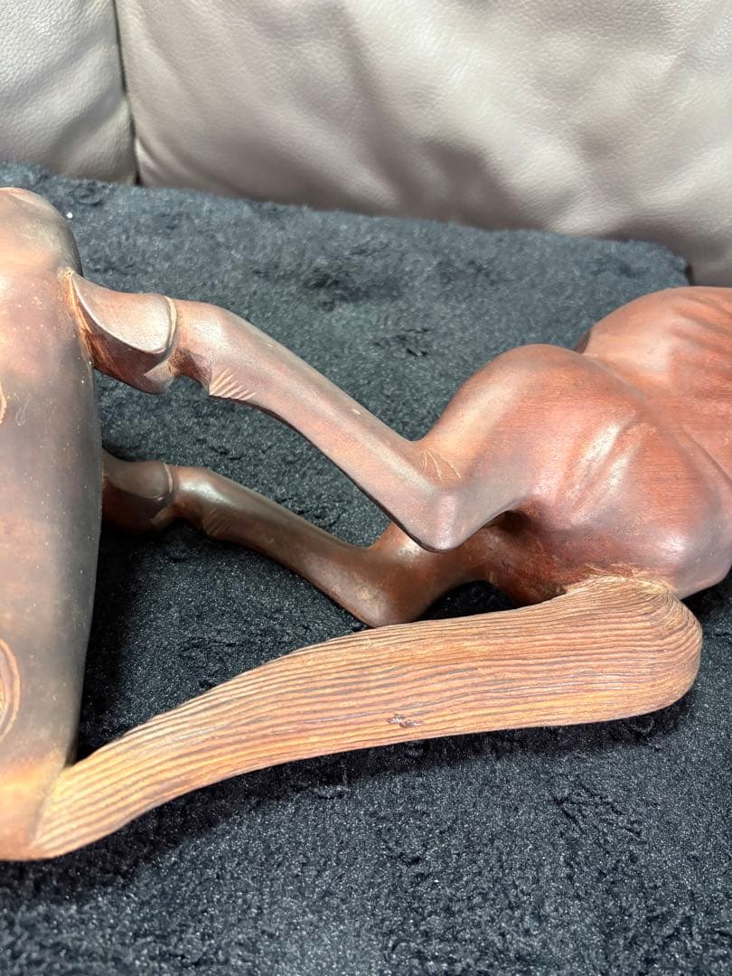 木製　置物　馬　ウマ