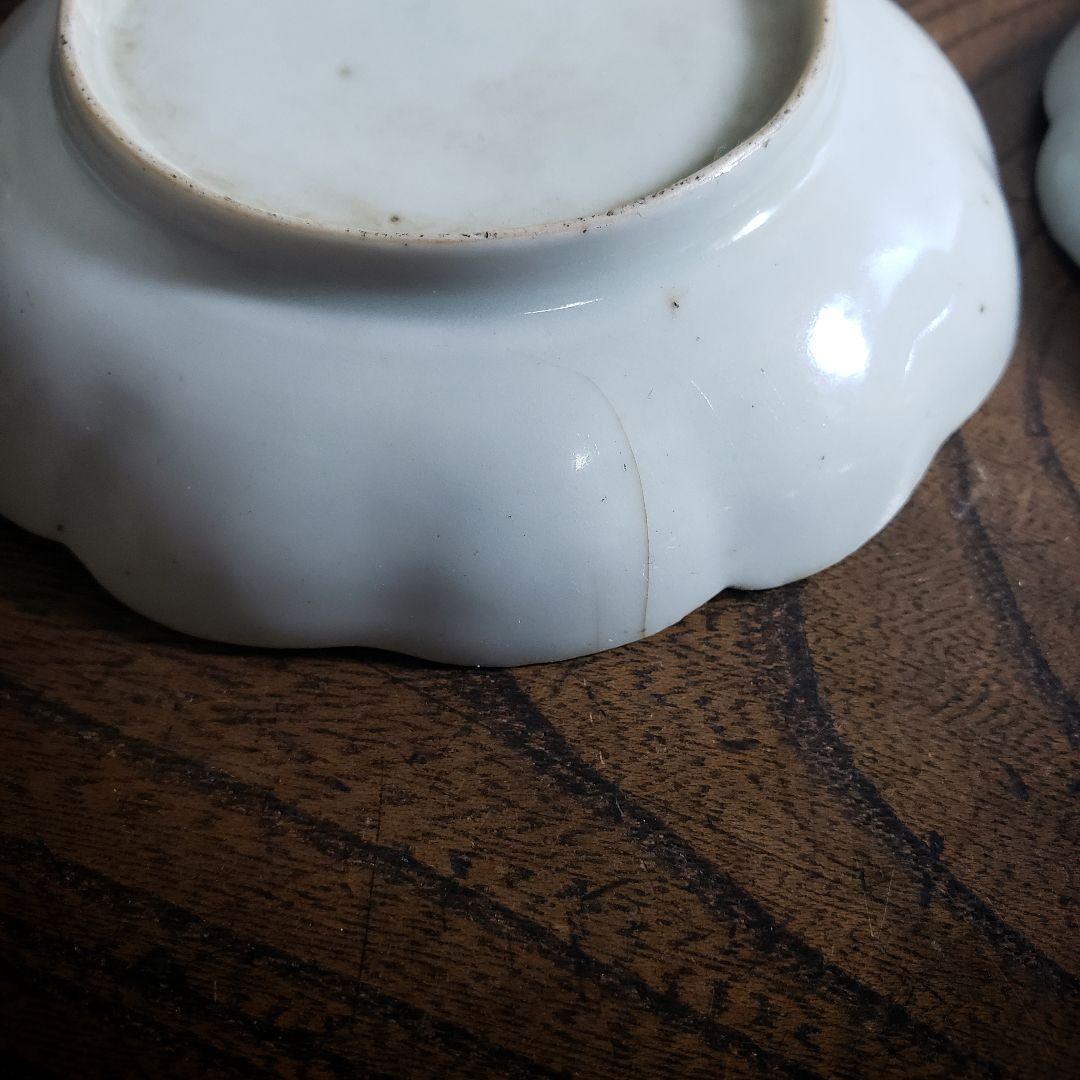 小皿　古伊万里　江戸　山水　遠景　船 民家　訳あり