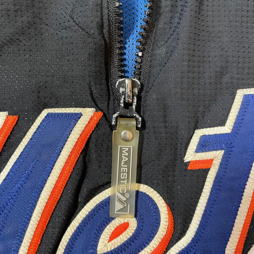 Majestic製 MLB公式 ニューヨークメッツプルオーバーハーフジップL