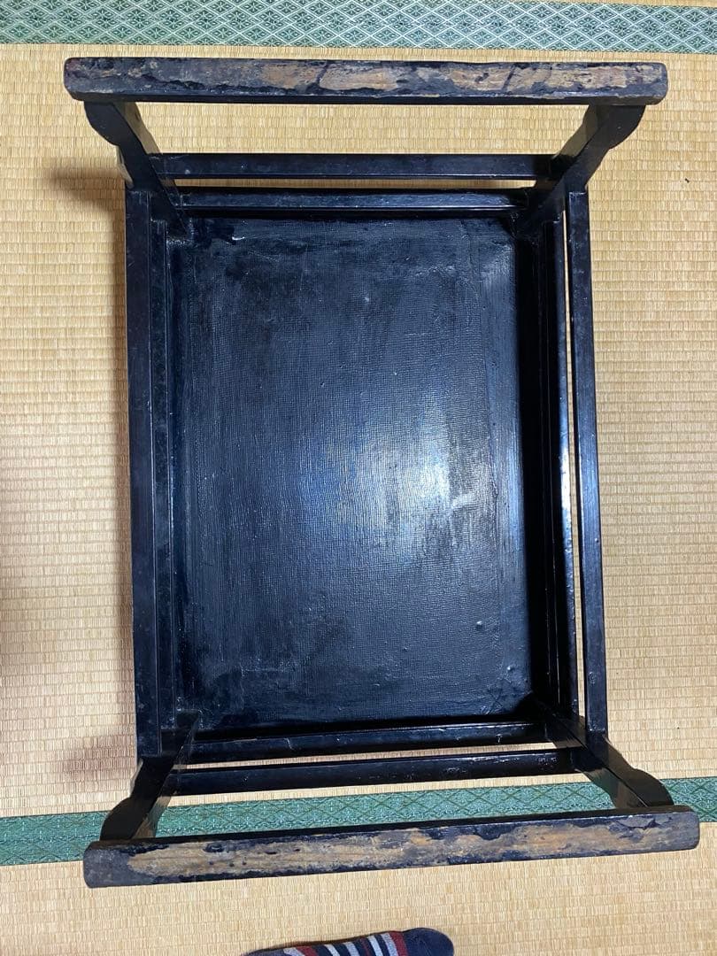 ♦中国清時代 花 蝶 柘榴 富貴 吉祥文 螺鈿細工 輪花 四方足 花台 骨董品