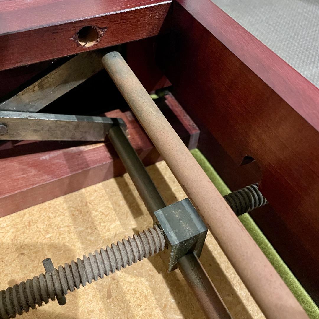 【手渡し限定】ディスカチャーチ？ ピアノ椅子 高低自在椅子 緑 茶 イタリア製