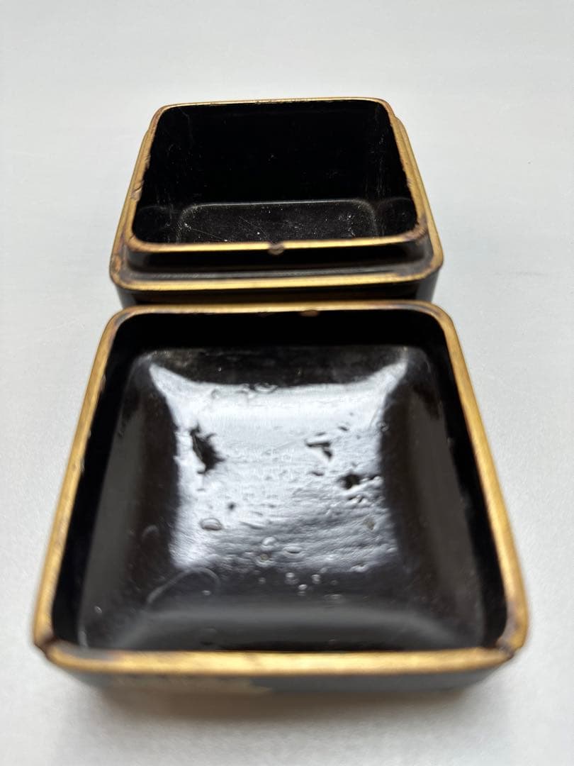 時代 紅葉 蒔絵 四方 蓋物