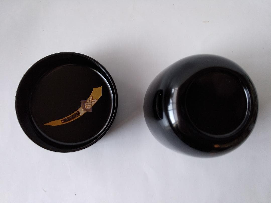 西村弘峰 作 かぶと蒔絵 中棗 共箱 栞 漆器 漆芸 抹茶 茶道具 新品 未使用