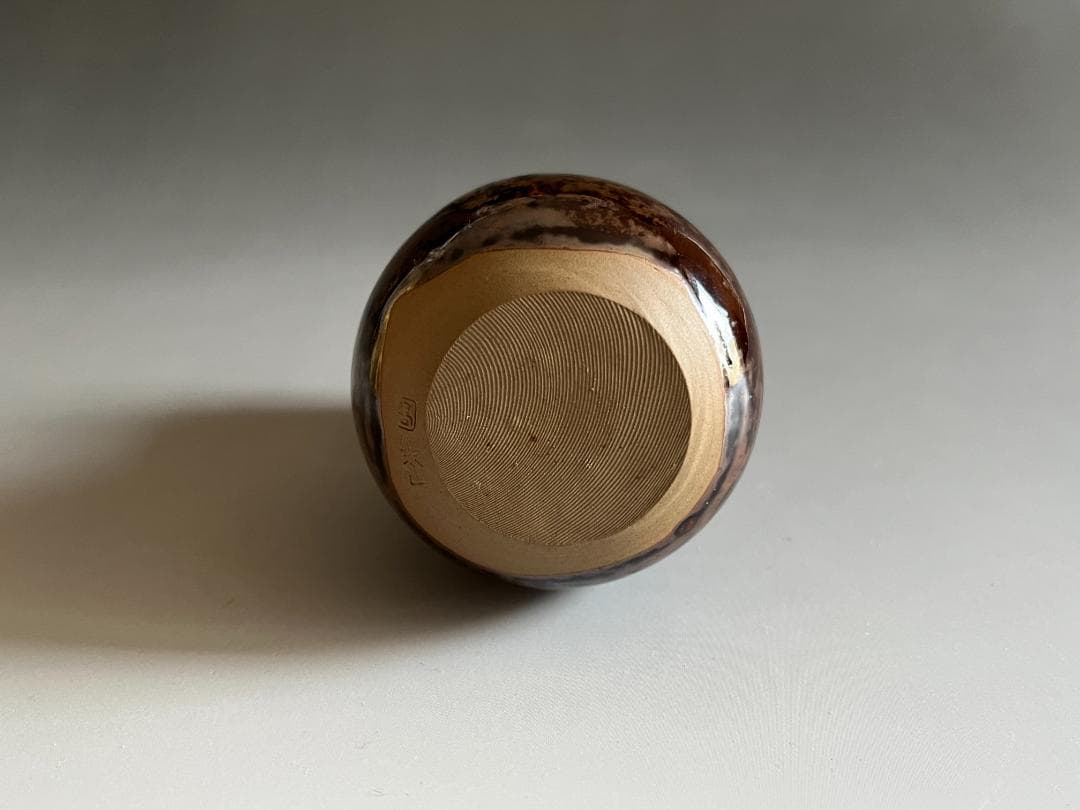 亀井楽山　高取　瓢形茶入　茶道具