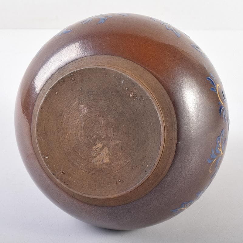 瀬戸焼　古瀬戸　瑠璃金彩葫蘆瓶　M　R7845