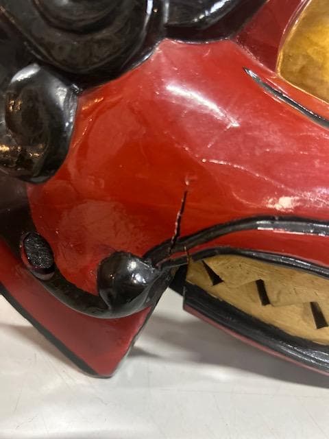 獅子頭　獅子舞　雄・雌　縁起物　実物木彫