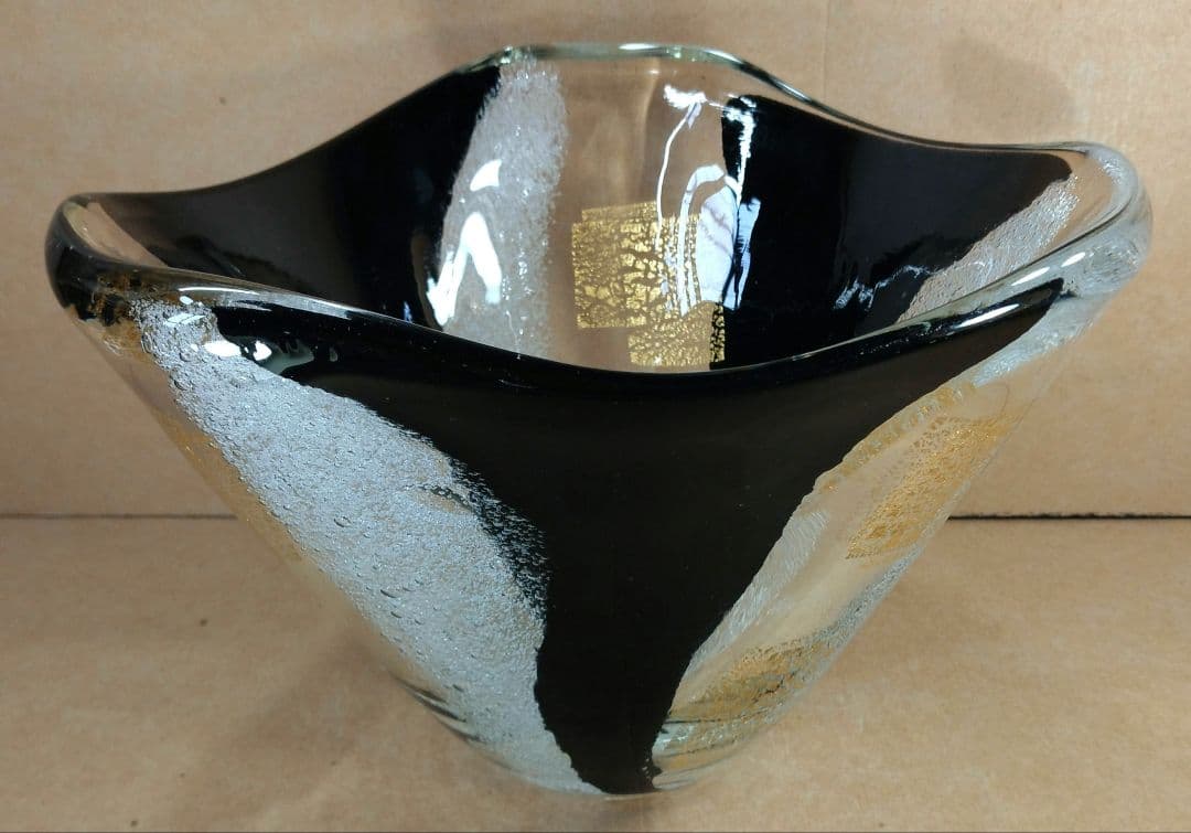 【本物保証】岩田藤七(文化功労者) ガラス花器 共箱 写生銘入り激レア希少品