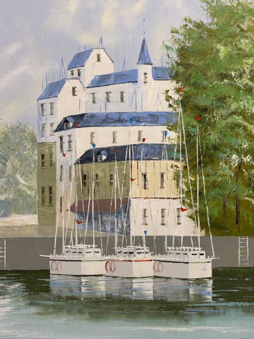 前田忠雄　河畔の風景　F20