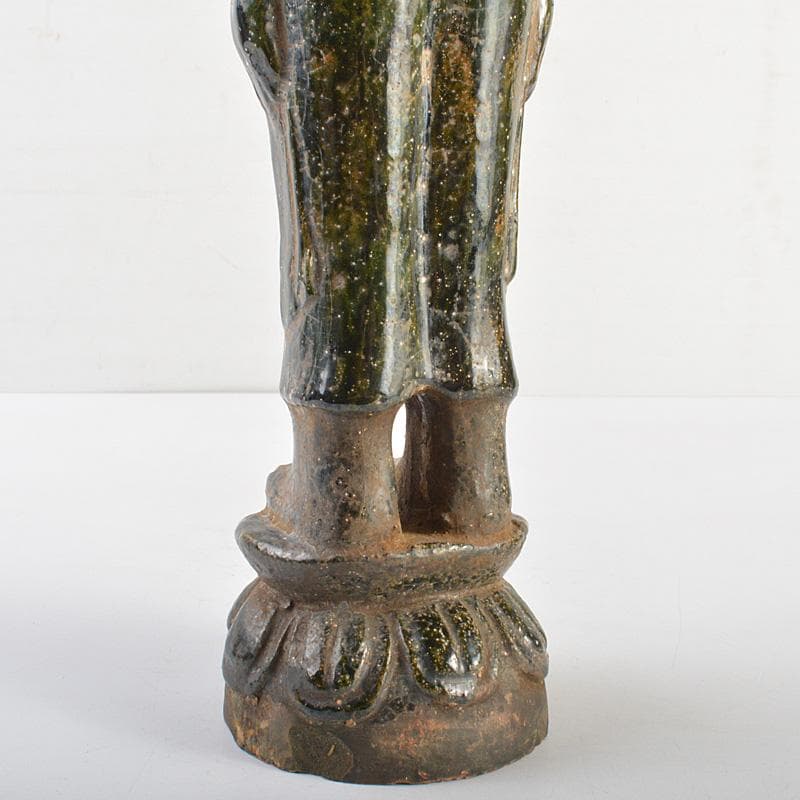 仏教美術　漢緑釉観音像　仏像　置物　C　R6929