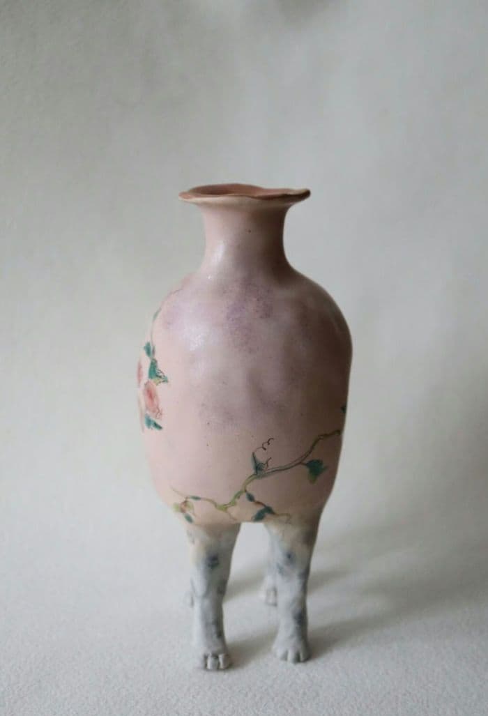 北井真衣さん　アニマルセラピー　壺　九谷焼