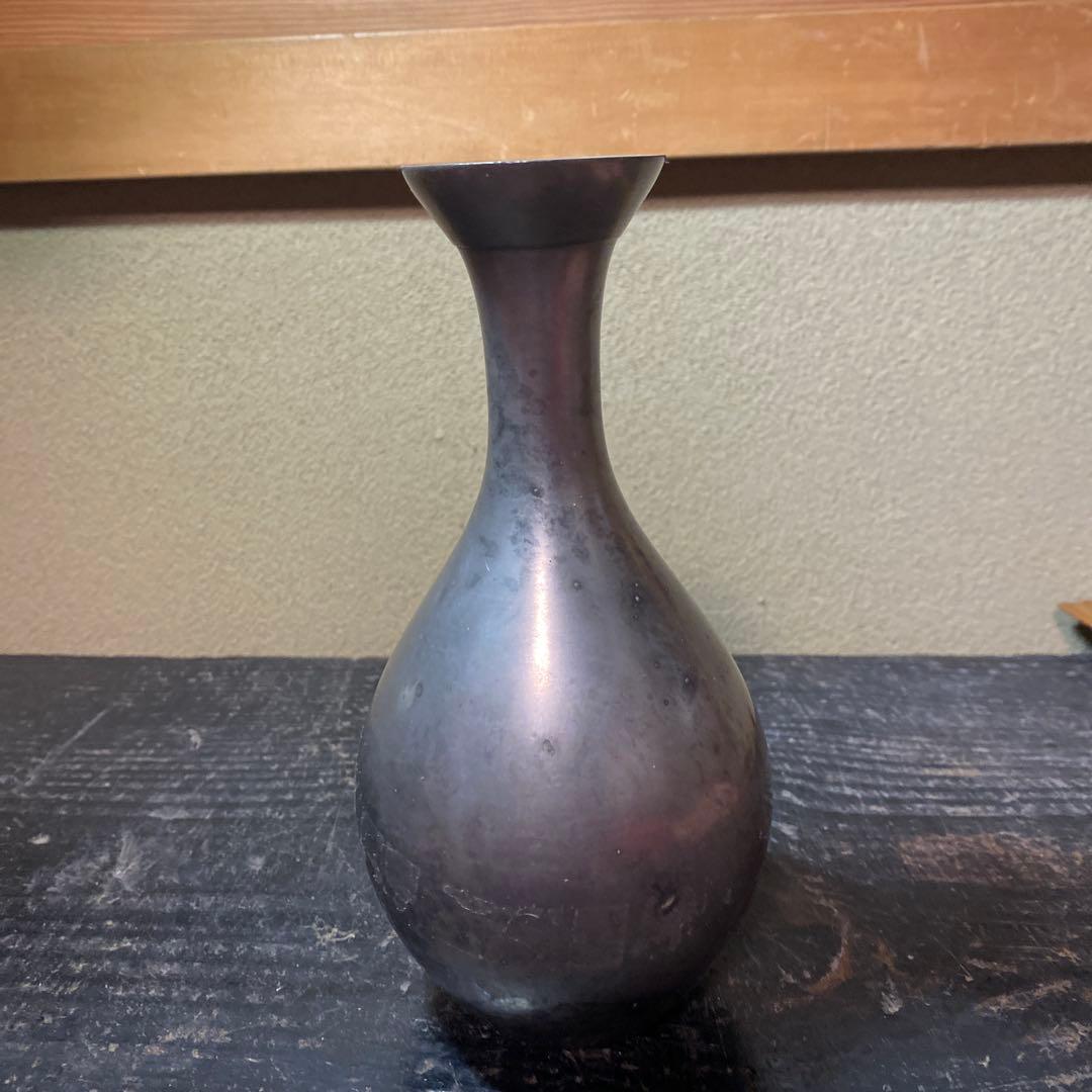 古錫徳利　京錫源製A 18cm8cm 447g