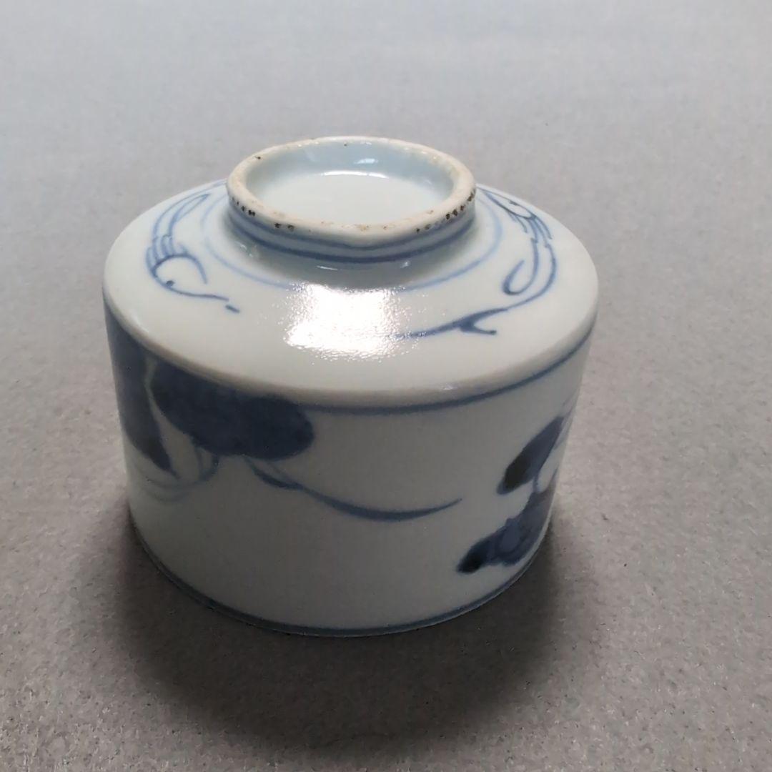 古伊万里そば猪口　古伊万里半筒そば猪口　古伊万里草花文そば猪口 古伊万里