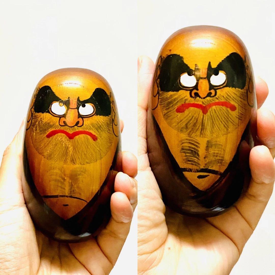 中古 こけし だるま 日本 木製 伝統 人形 6セット コレクション　特大