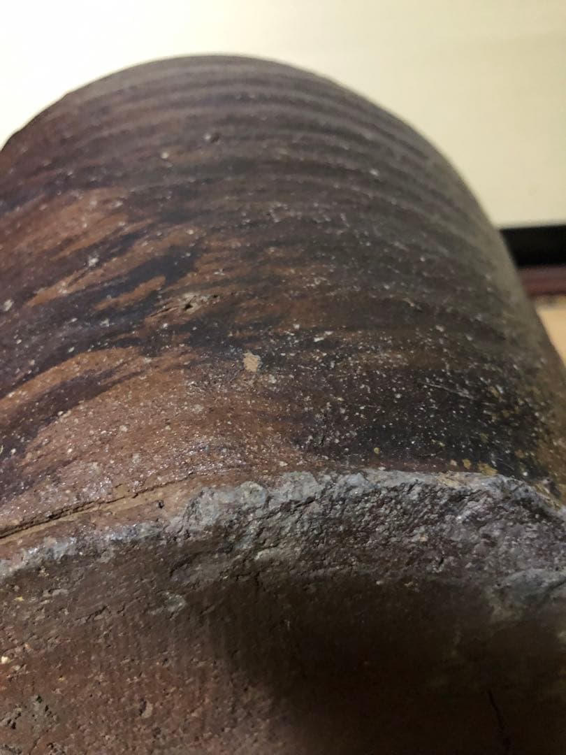 どっしり迫力ある時代物の越前焼きのニ耳種壺検古民具古道具骨董民芸花器