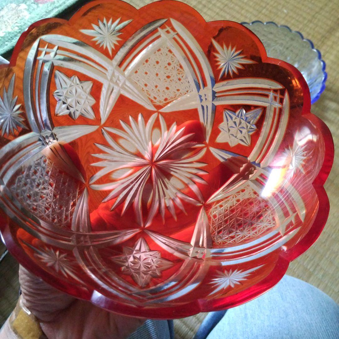 ガラス細工、さらに、器、カットガラス、切子グラス、菓子沙羅、食器