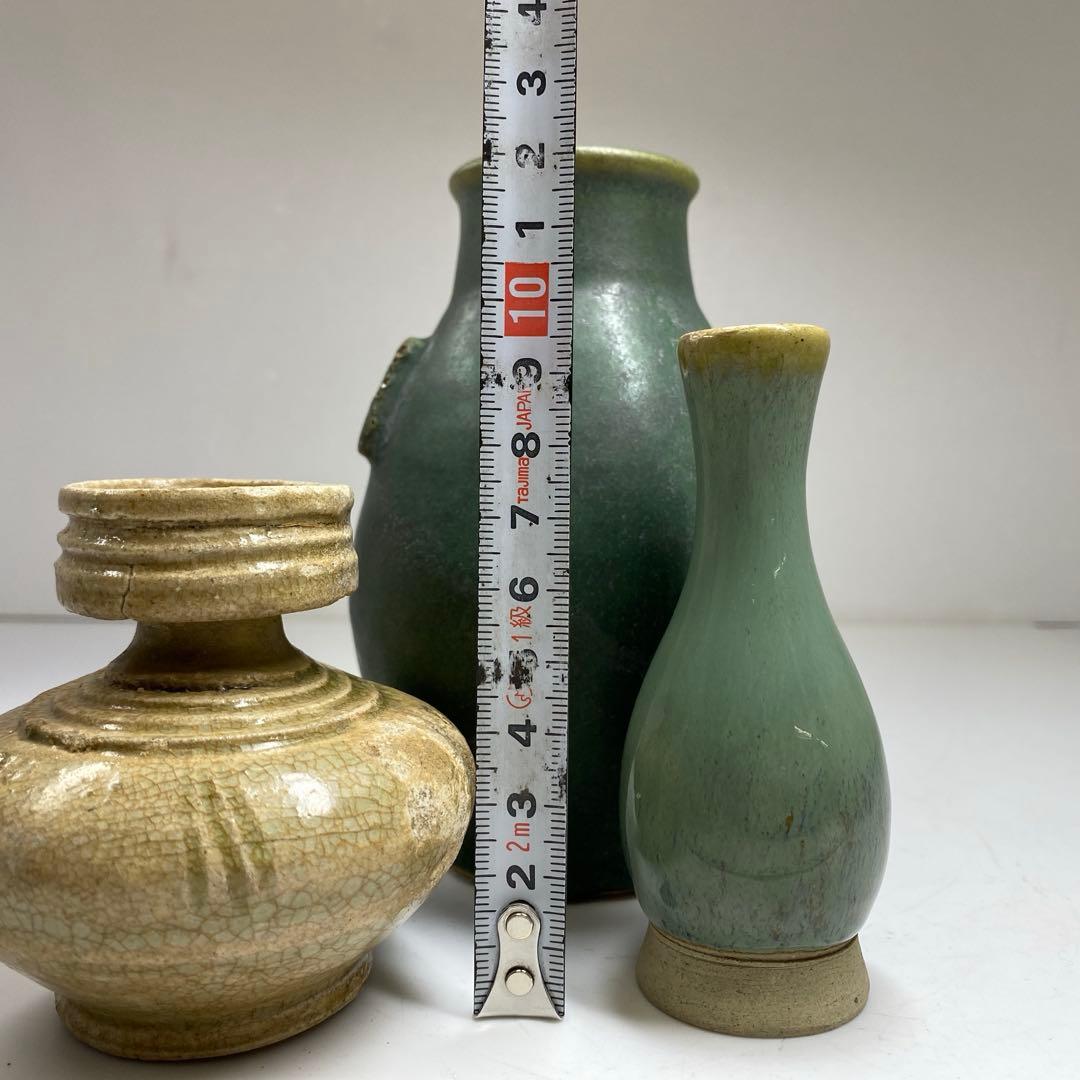 専用　中国古玩　小壺　3点　高さ13.2・9.7・7.5㎝　東な7-0329①