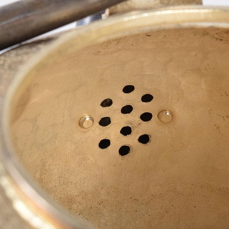 オオヤマレンゲ　煎茶道具　白銅いぶし銀　槌目　銀瓶　湯沸　V　R8196