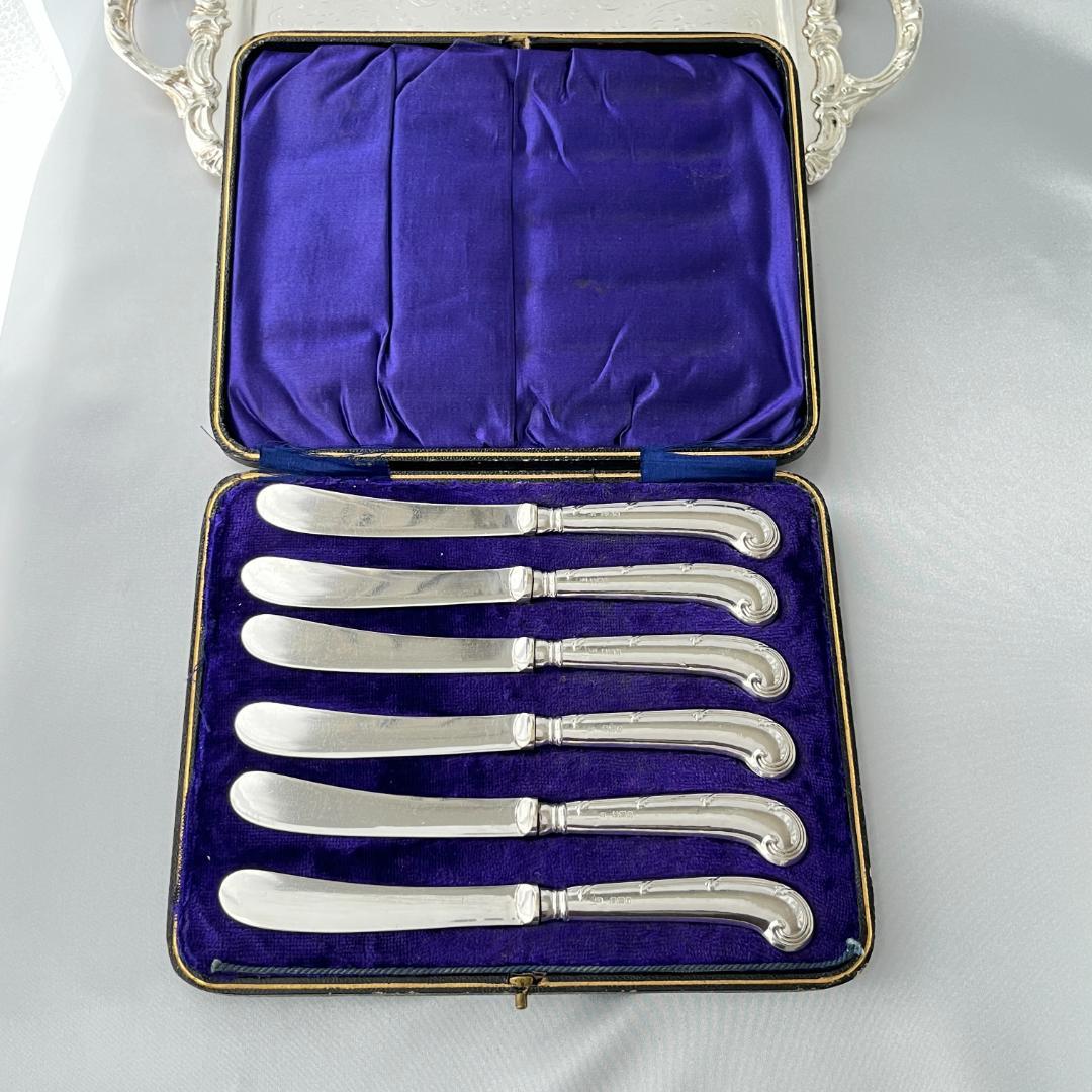 【Yates Brothers】 【純銀ハンドル】 ロココのティーナイフ