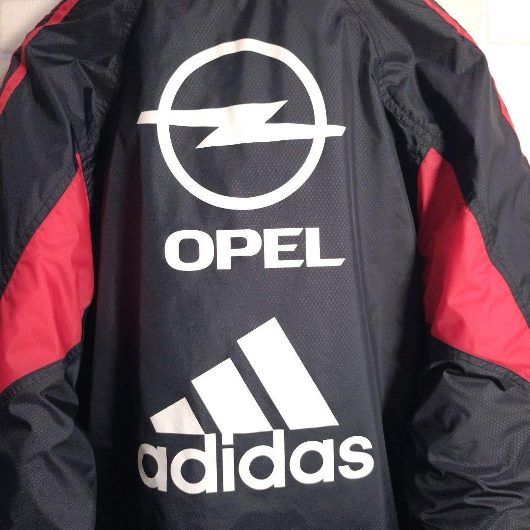 アディダス★00s ACミラン 刺繍ロゴ 中綿 ナイロンジャケット 黒 XL