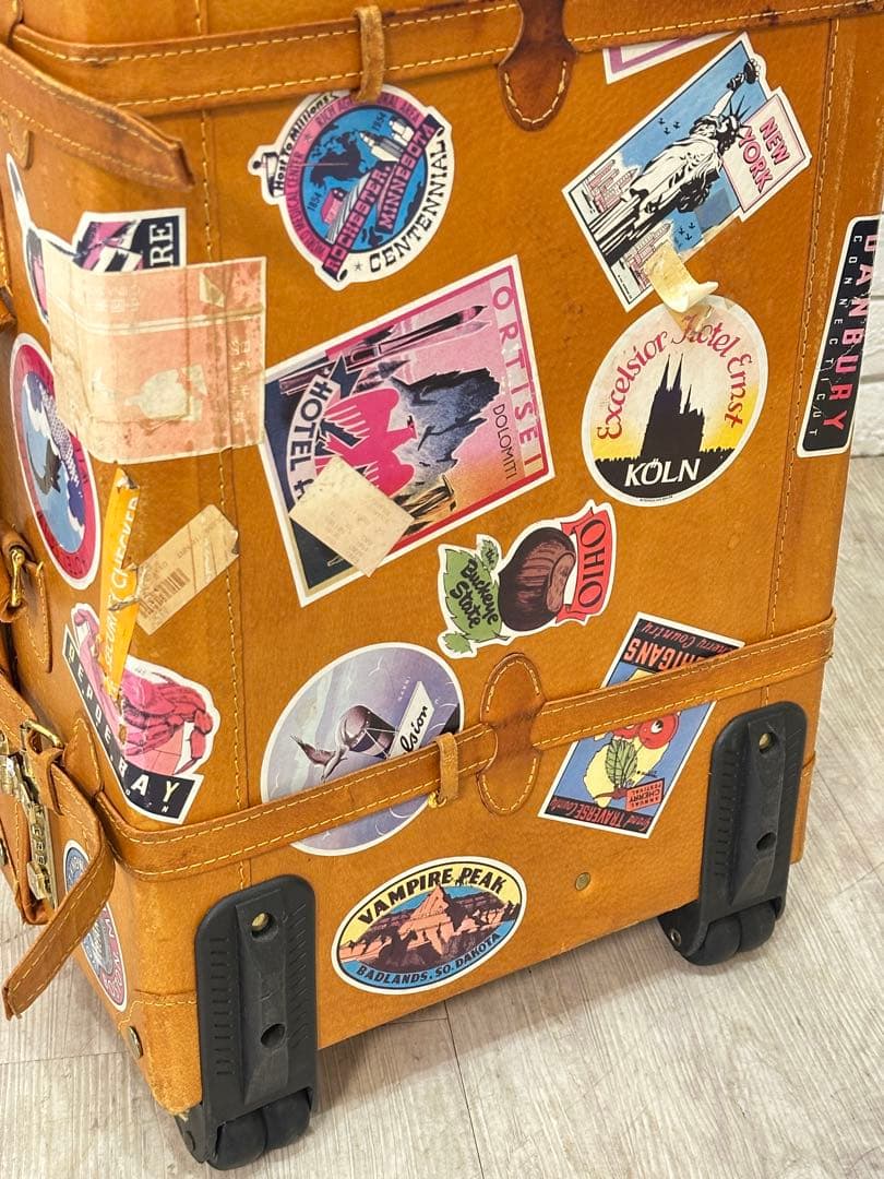 【東京都23区配送無料】スーツケース　旅行　トラベル　キャリーケース　ビンテージ