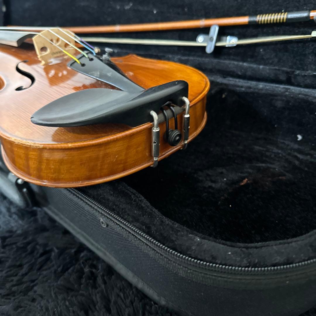 高級 ノーラベル バイオリン 1/4サイズ 弦楽器 虎杢 木目 ケース 弓付属