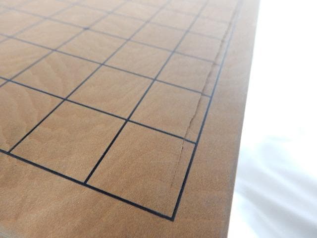 囲碁セット（囲碁盤＋栗碁笥＋硬化ガラス碁石）　未使用保管品