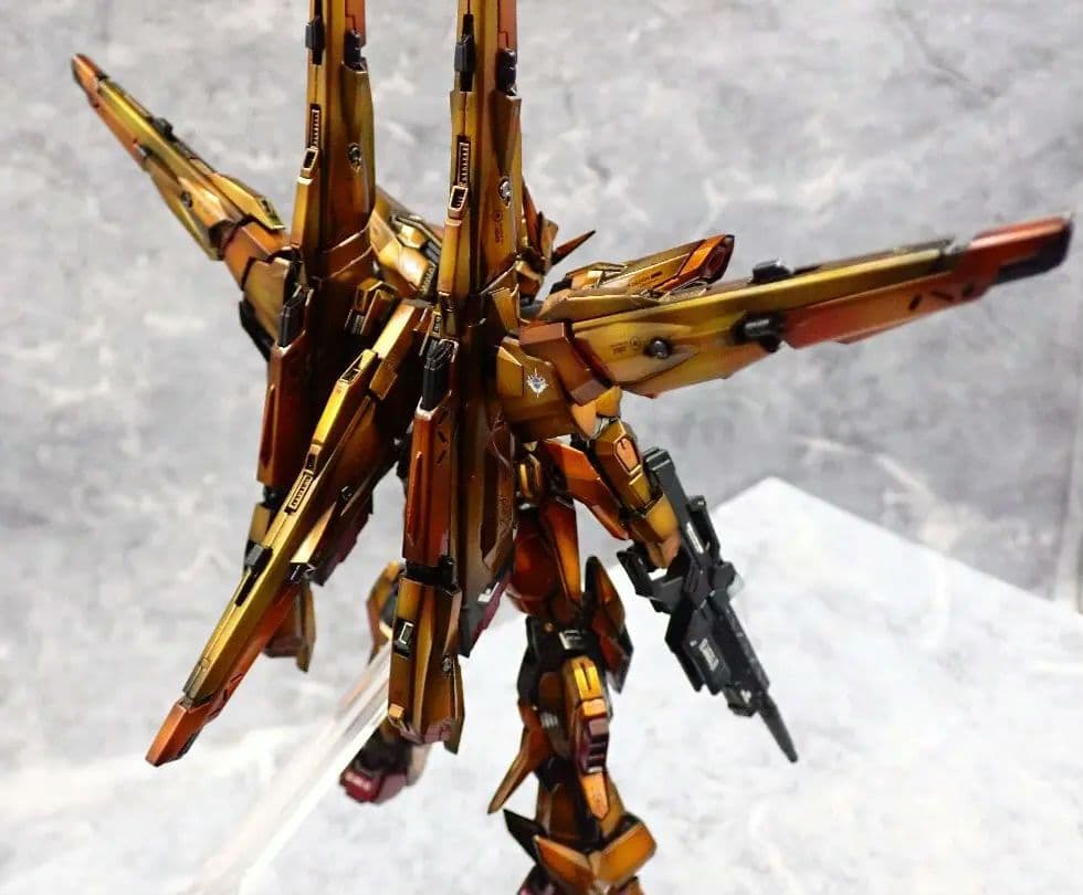 RG アカツキガンダム+HG ゼウスシルエット ガンプラ 全塗装 塗装済 完成品