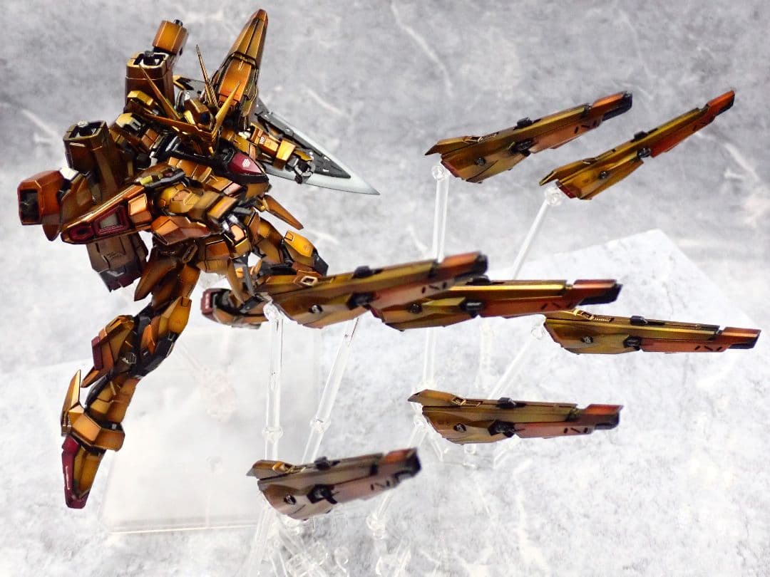 RG アカツキガンダム+HG ゼウスシルエット ガンプラ 全塗装 塗装済 完成品