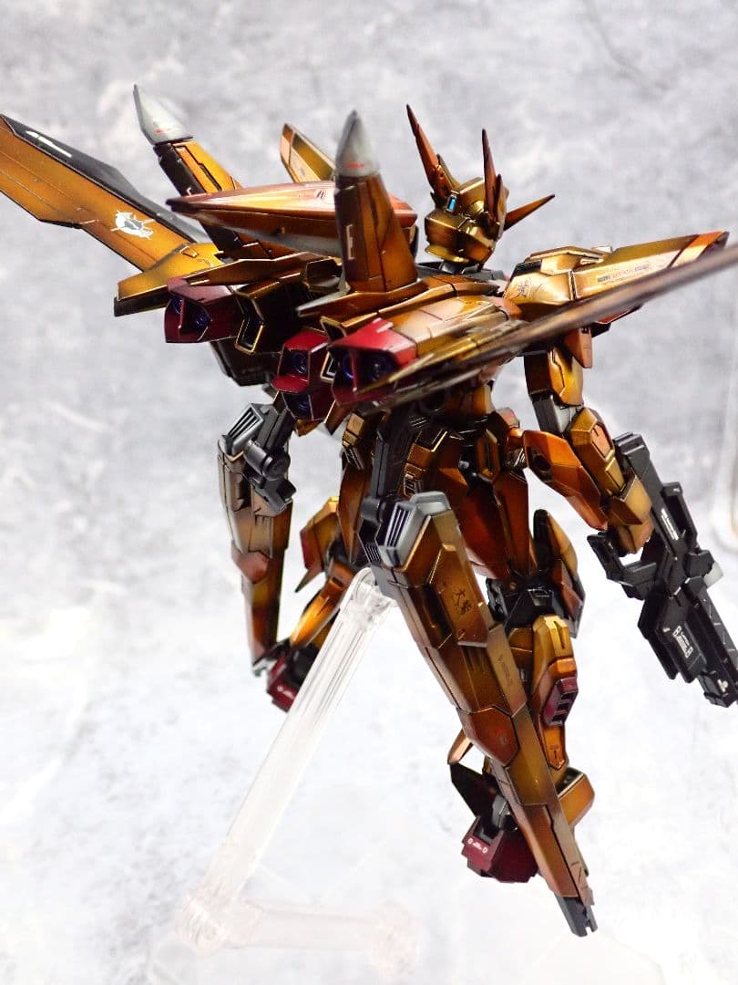 RG アカツキガンダム+HG ゼウスシルエット ガンプラ 全塗装 塗装済 完成品