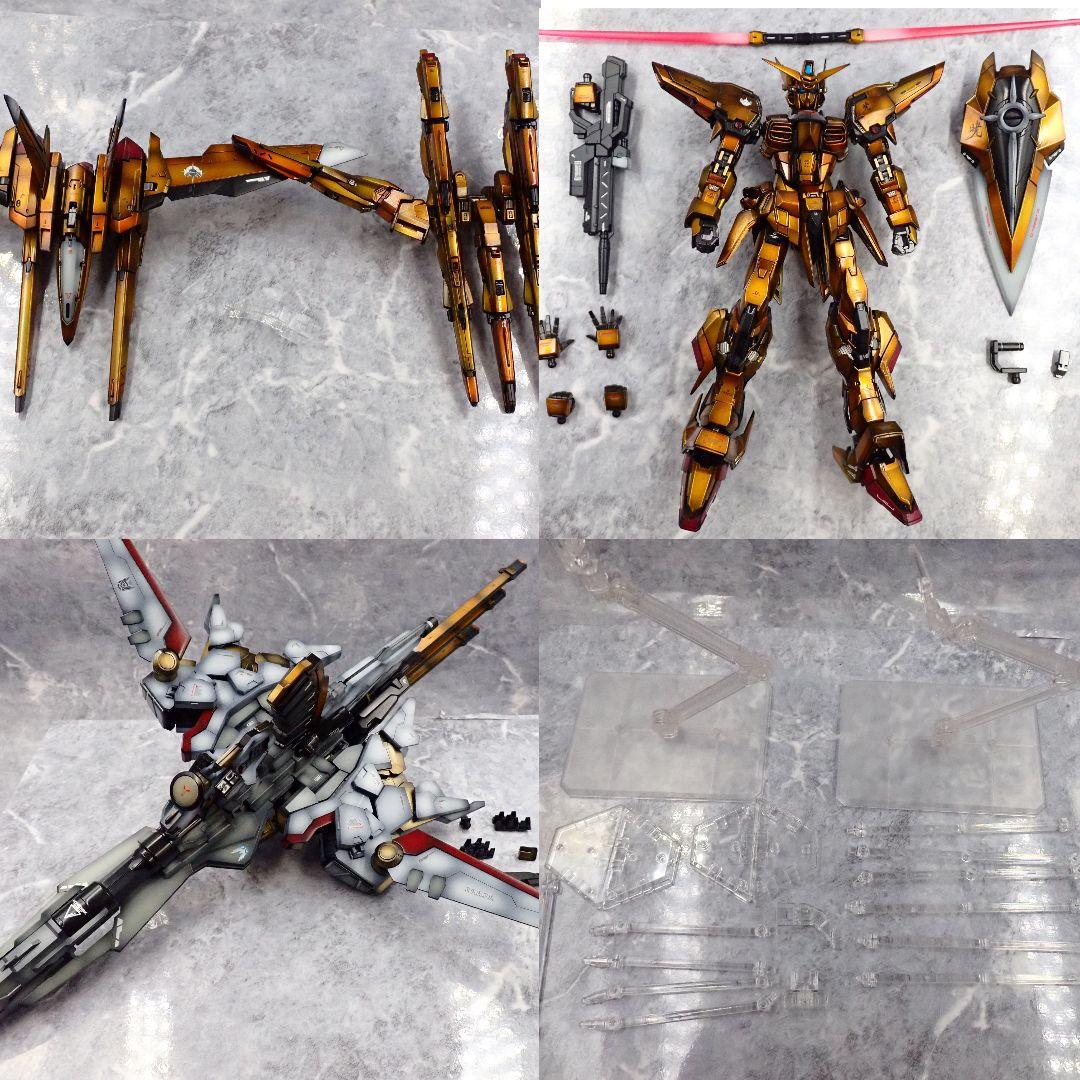 RG アカツキガンダム+HG ゼウスシルエット ガンプラ 全塗装 塗装済 完成品