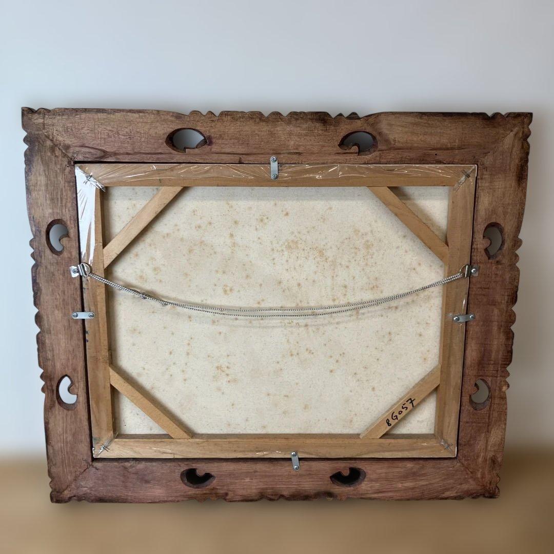 バリ アート BIG WAVE 波の風景 Goes Windy 木製フレーム付き