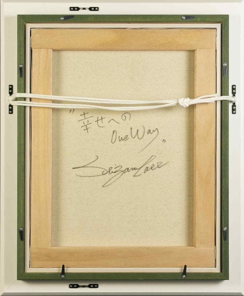 わたせせいぞう　アクリル　肉筆『ドライブ風景』表と裏サイン　F6号　額　b801