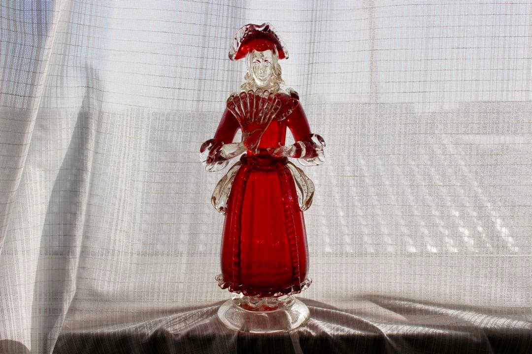 イタリア雑貨・ガラスコレクション【MURANOGLASS 金彩人形　貴婦人】