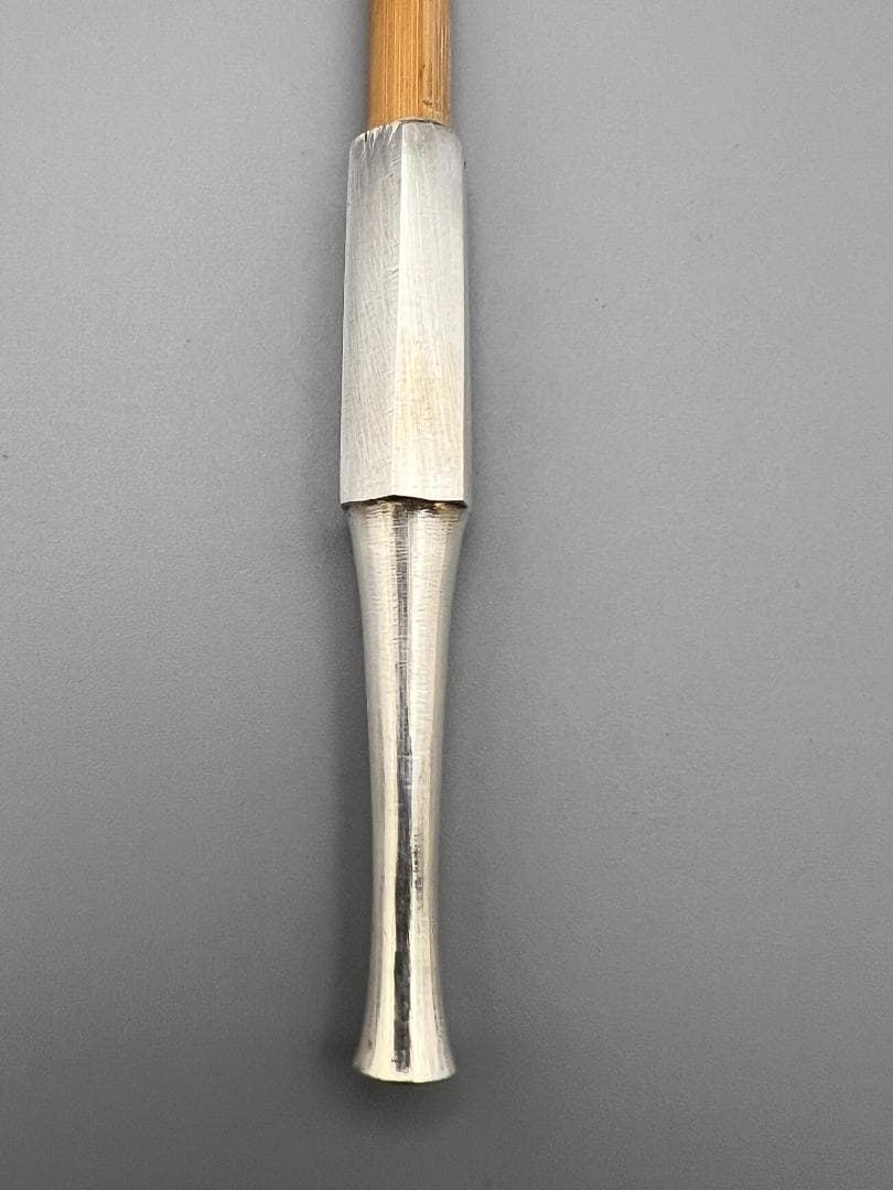 純銀製　純刻印　煙管　キセル　六角形　銀細工　アンティーク　重量約36g