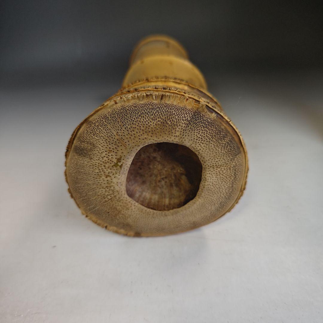 イ848 花入『竹林作』『一重切　竹花入　花器　共箱』茶道具　花瓶