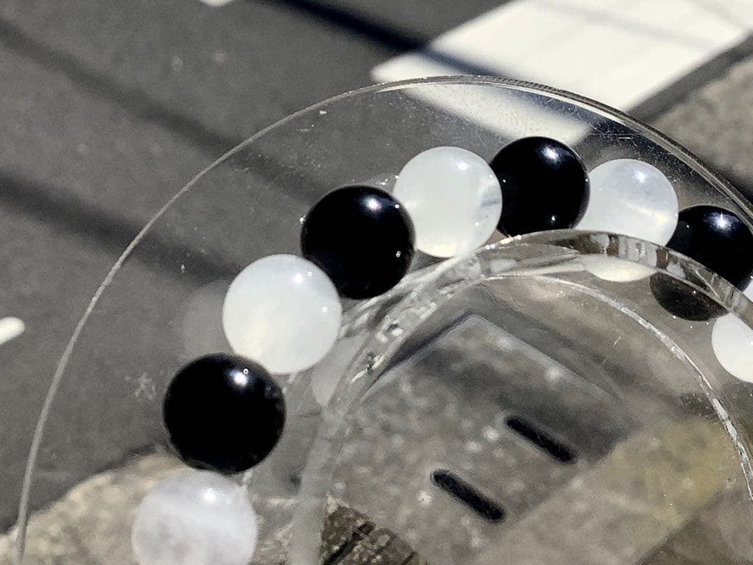 ✳希少貴重の黒平水晶*白黒ブレスレット‼️高品質を安価出品　おまとめ買い大歓迎‼️