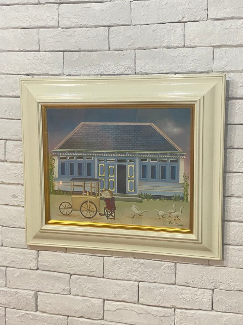 ⭐️全国送料無料】油絵　キャンディー売り6号　絵画　アンティーク　輸入品　フランス