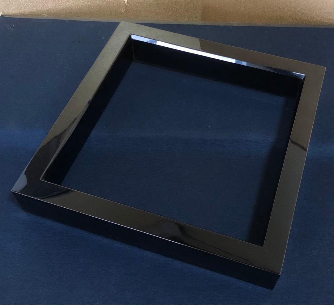 《R》茶道具 輪島塗 黒真塗 炉縁 塗師 静峰 証紙 共箱 260209け1