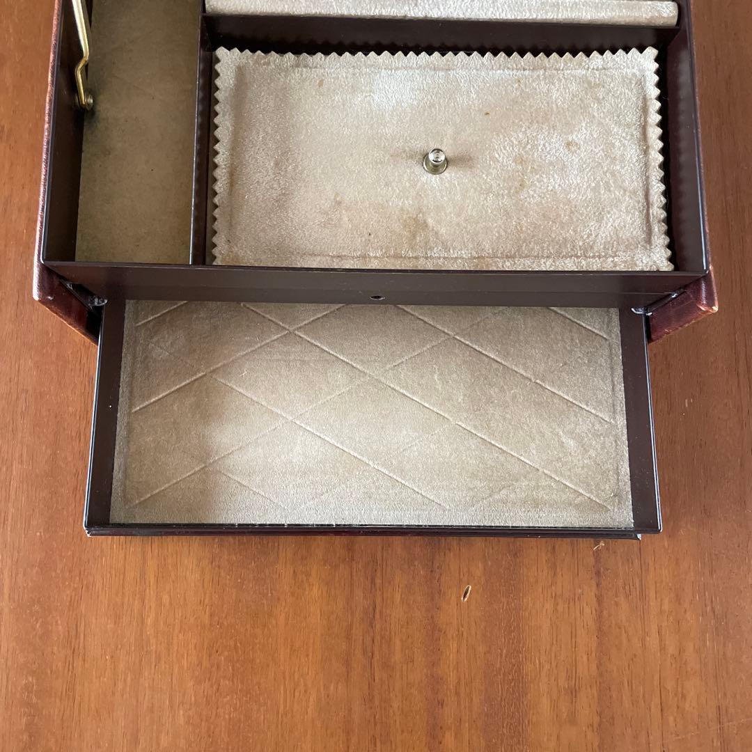 アンティーク　ジュエリーボックス　アクセサリー　収納　レザー　本革　ヴィンテージ