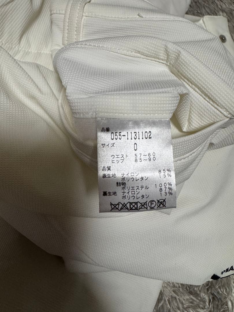 PEARLY GATES ホワイト スリムフィットパンツ