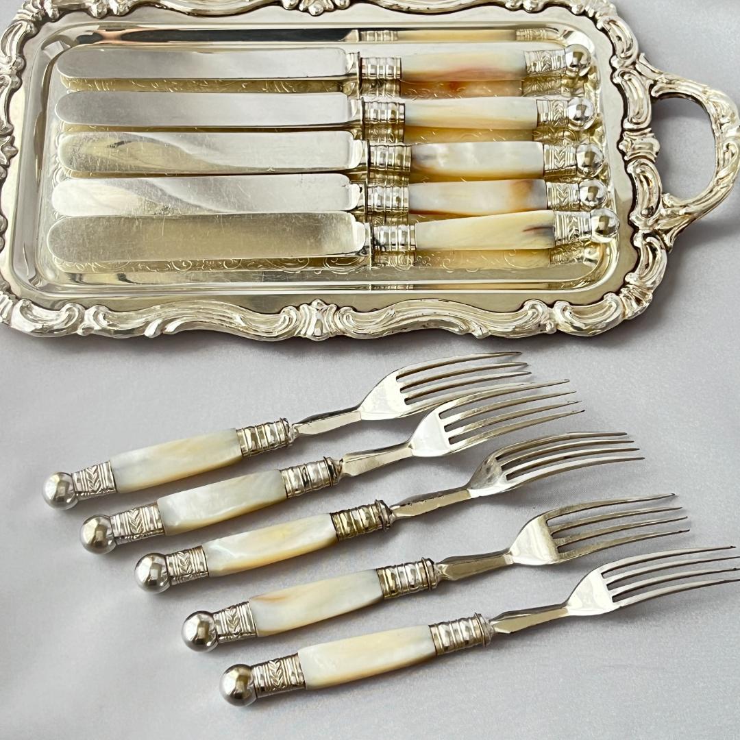 【英国】【白蝶貝】パストリーセット10本 マザーオブパール Victorian