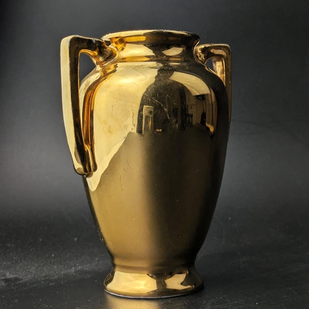 ノリタケ森村組 Mリース 金彩花瓶ミニ 1911-1920年代 双耳 輸出品