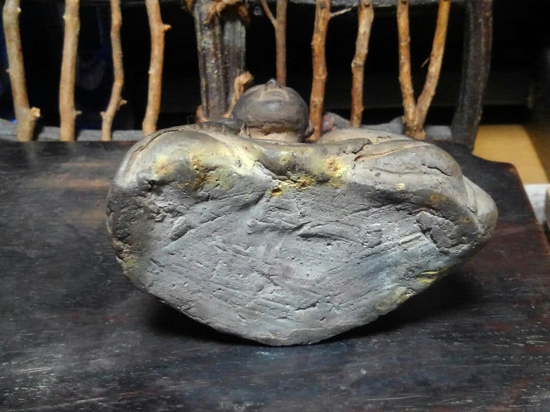 ♥陶製　とても古い　仏像　１　座像　仏様　仏壇　仏具　骨董