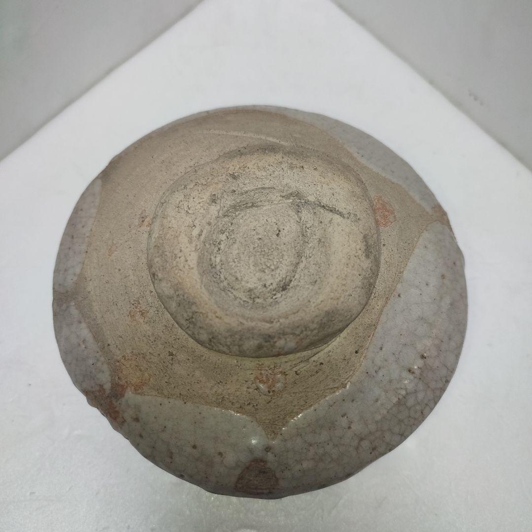 一心作　黒茶碗　絵志野